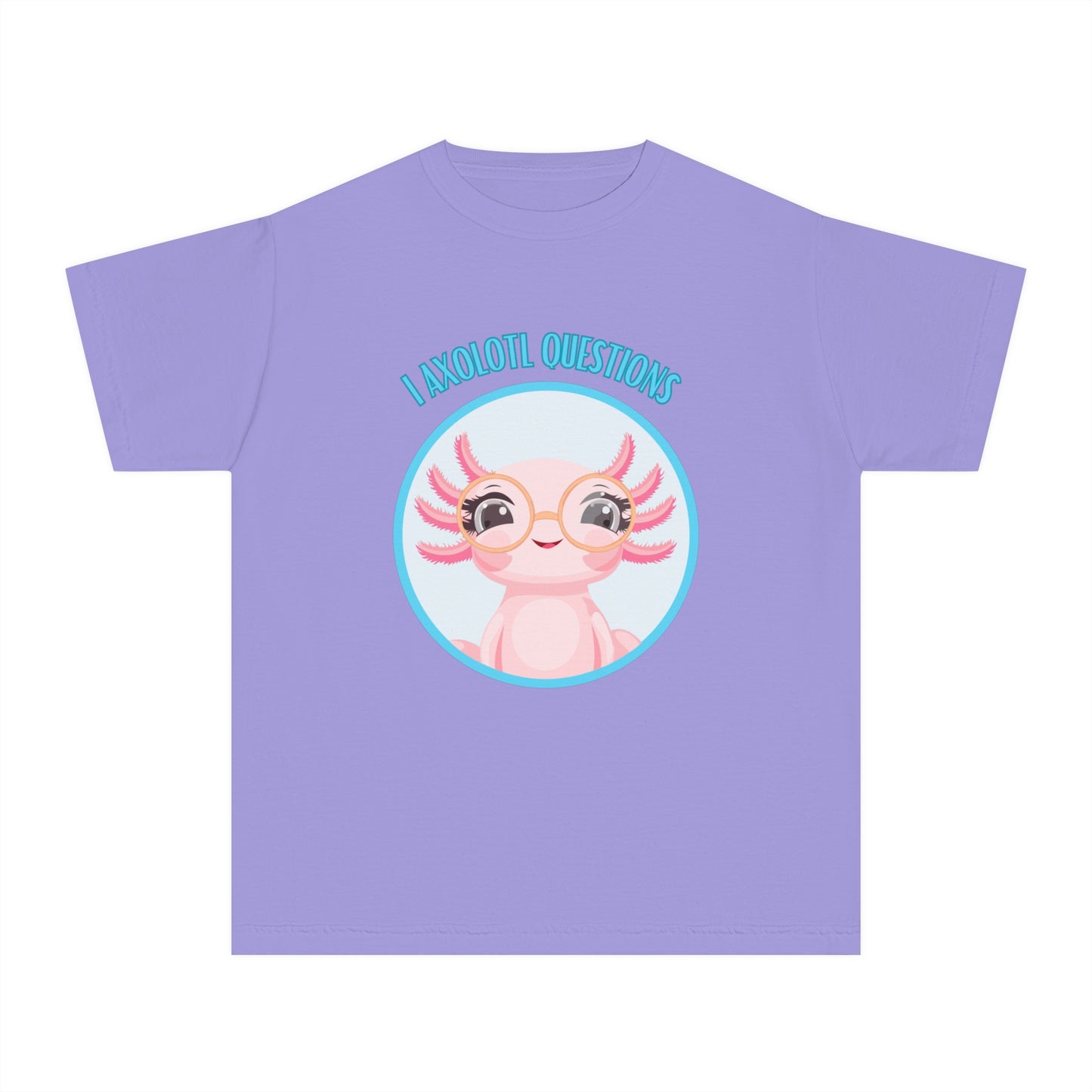 Adorable Axolotl Questions Youth Tee, Cute Kid's Shirt, Funny Graphic Tee, Axolotl Lover Gift, Eco-Friendly Youth Shirt