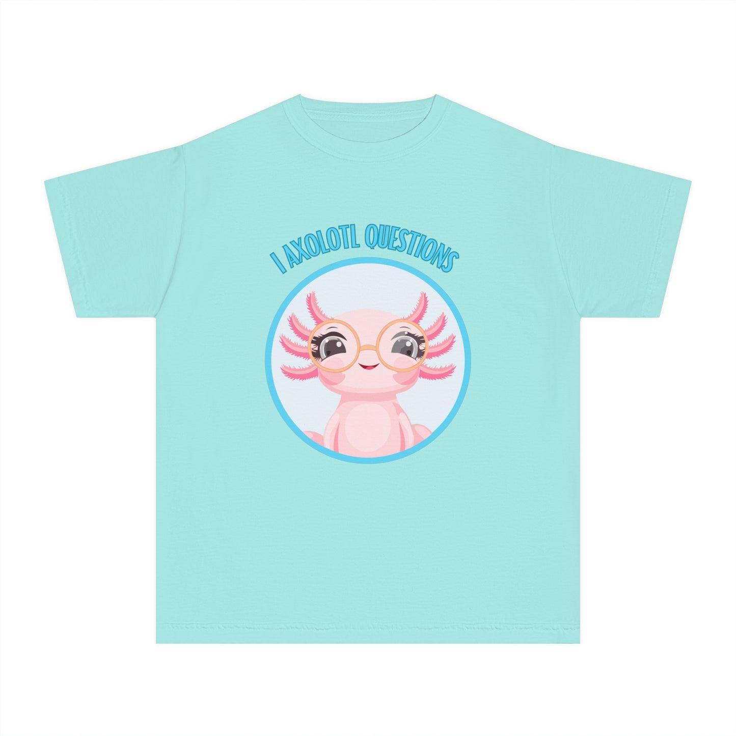 Adorable Axolotl Questions Youth Tee, Cute Kid's Shirt, Funny Graphic Tee, Axolotl Lover Gift, Eco-Friendly Youth Shirt