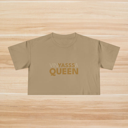 Vinyassa Queen Women's Crop Tee, Stylish Crop Top, Fashionable Tee for Yoga, Casual Wear, Workout Clothing, Gift for Her