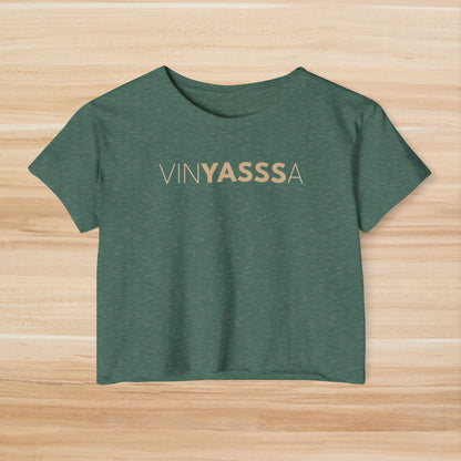 Vinyasssa Festival Crop Top, Trendy Women’s Shirt, Summer Music Top, Stylish Lounge Wear, Perfect for Concerts, Gift for Her