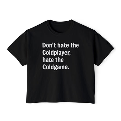 Don’t Hate the ColdPlayer, Hate the ColdGame Shirt – Funny Coldplay Kiss Cam Inspired TeeLounge Wear, Gift for Her, Casual Summer Style