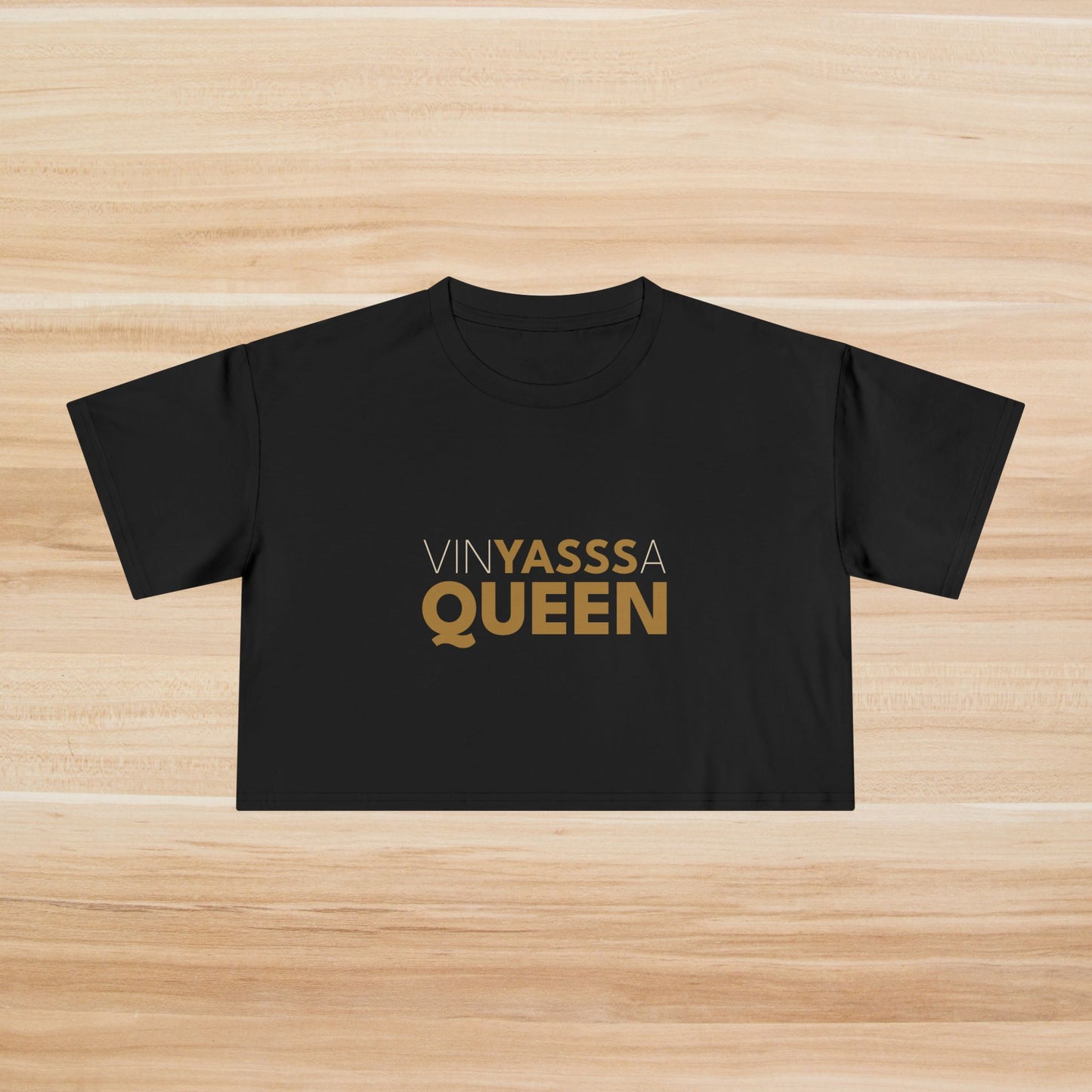Vinyassa Queen Women's Crop Tee, Stylish Crop Top, Fashionable Tee for Yoga, Casual Wear, Workout Clothing, Gift for Her