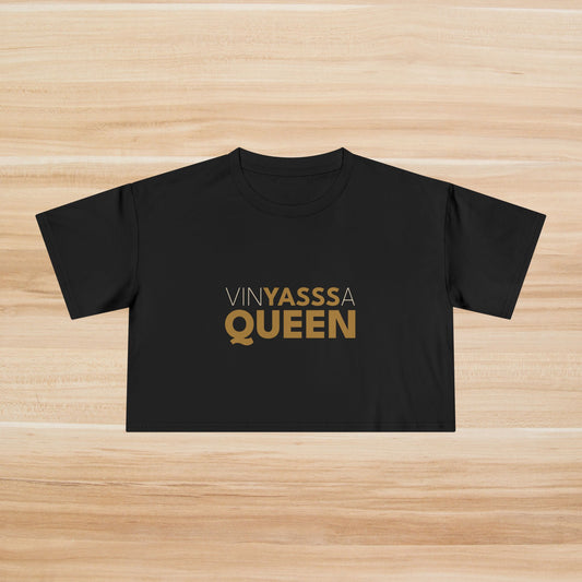 Vinyassa Queen Women's Crop Tee, Stylish Crop Top, Fashionable Tee for Yoga, Casual Wear, Workout Clothing, Gift for Her