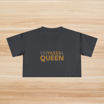 Vinyassa Queen Women's Crop Tee, Stylish Crop Top, Fashionable Tee for Yoga, Casual Wear, Workout Clothing, Gift for Her