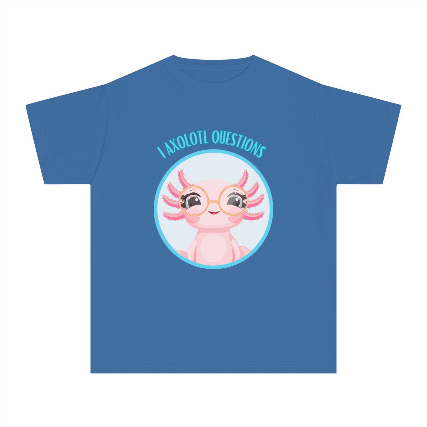 Adorable Axolotl Questions Youth Tee, Cute Kid's Shirt, Funny Graphic Tee, Axolotl Lover Gift, Eco-Friendly Youth Shirt