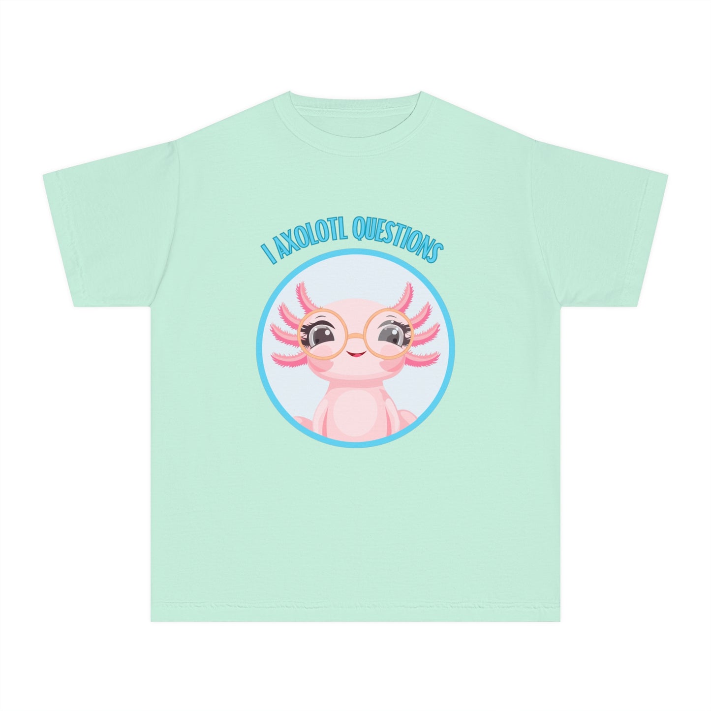 Adorable Axolotl Questions Youth Tee, Cute Kid's Shirt, Funny Graphic Tee, Axolotl Lover Gift, Eco-Friendly Youth Shirt