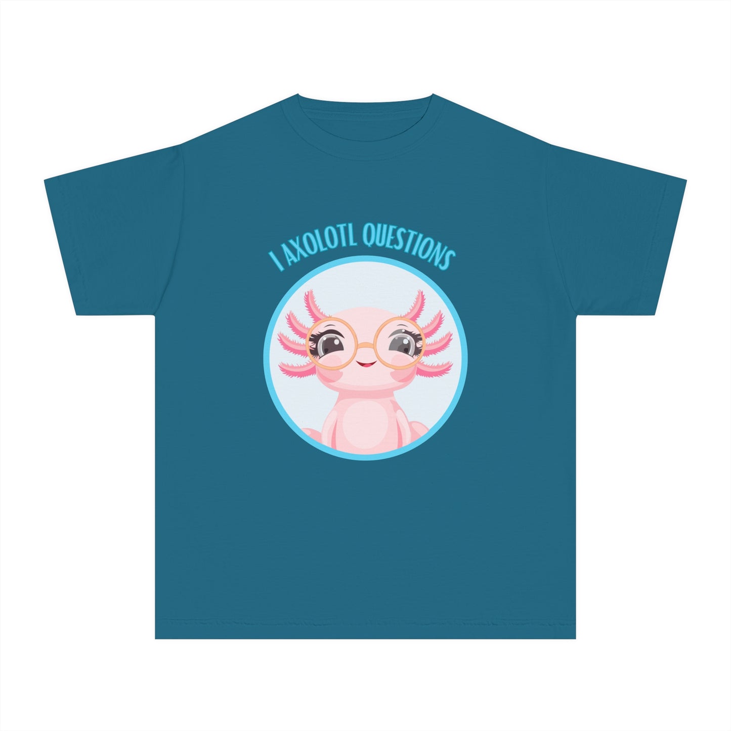 Adorable Axolotl Questions Youth Tee, Cute Kid's Shirt, Funny Graphic Tee, Axolotl Lover Gift, Eco-Friendly Youth Shirt