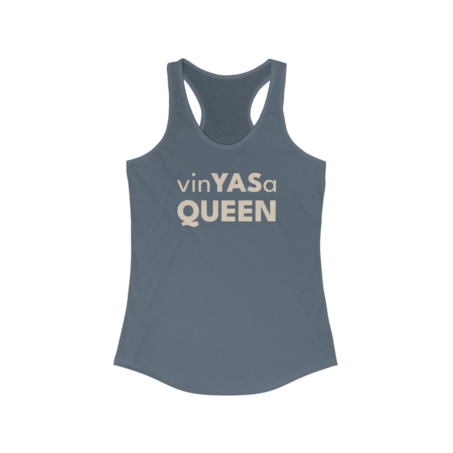 VinYASa Queen Racerback Tank Top | Feminine Workout Tee, Gift for Fitness Lovers, Birthday Shirt, Casual Summer Attire, Motivational Apparel