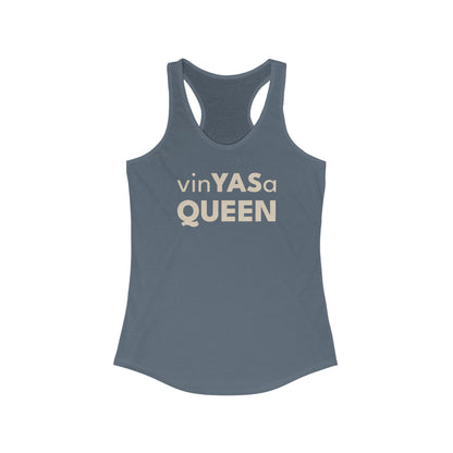 VinYASa Queen Racerback Tank Top | Feminine Workout Tee, Gift for Fitness Lovers, Birthday Shirt, Casual Summer Attire, Motivational Apparel