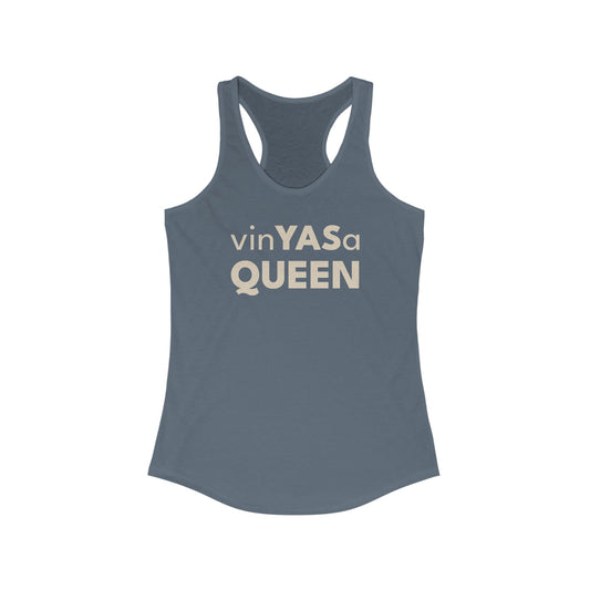 VinYASa Queen Racerback Tank Top | Feminine Workout Tee, Gift for Fitness Lovers, Birthday Shirt, Casual Summer Attire, Motivational Apparel
