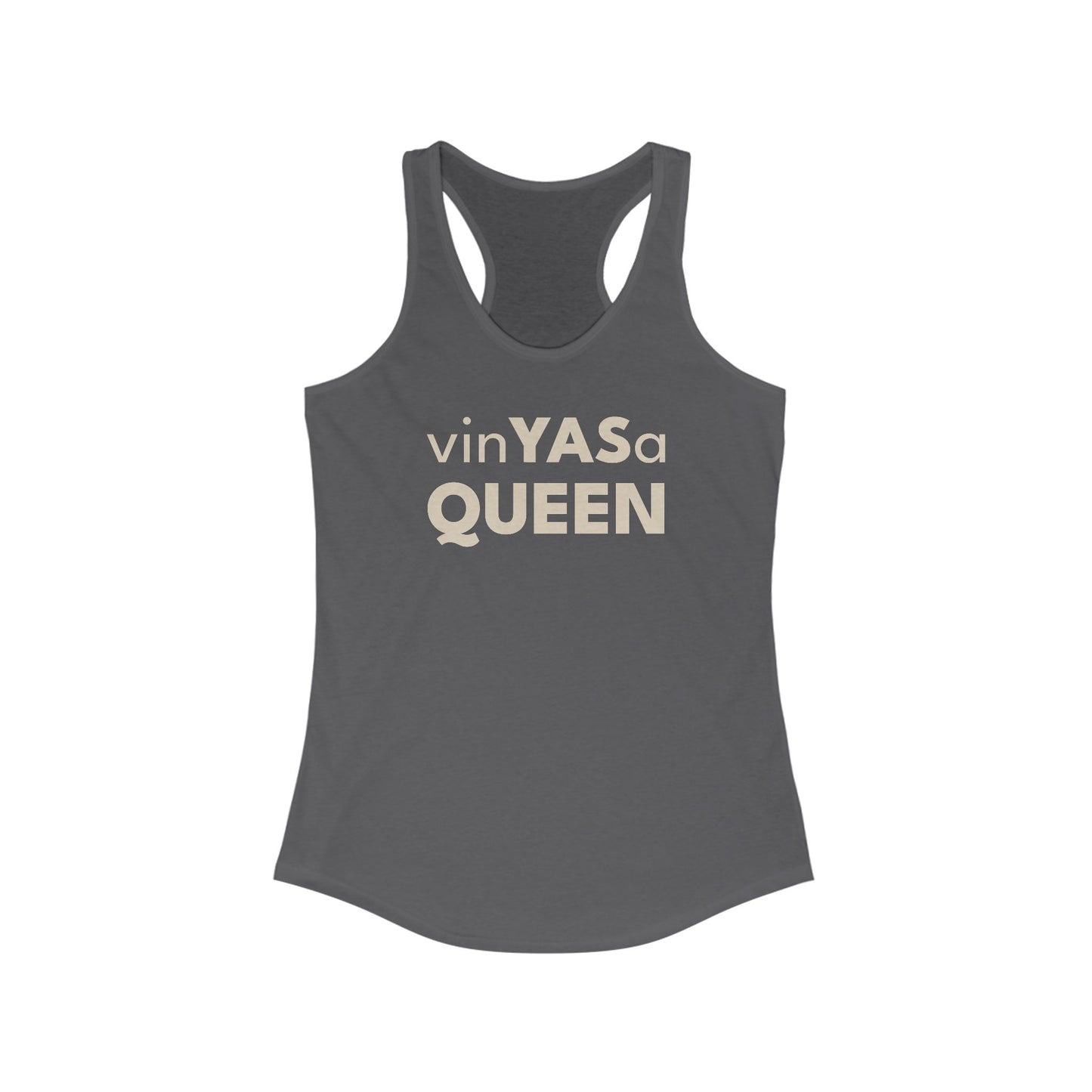 VinYASa Queen Racerback Tank Top | Feminine Workout Tee, Gift for Fitness Lovers, Birthday Shirt, Casual Summer Attire, Motivational Apparel