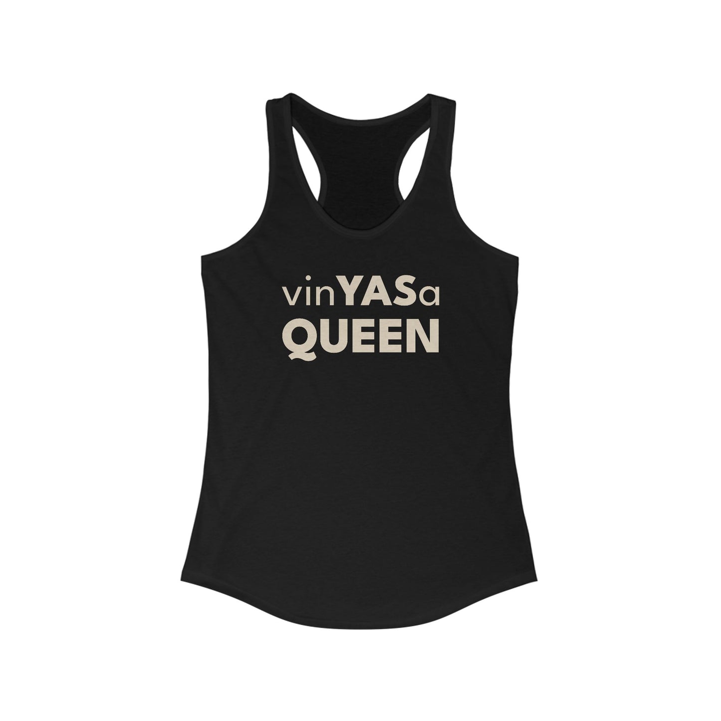 VinYASa Queen Racerback Tank Top | Feminine Workout Tee, Gift for Fitness Lovers, Birthday Shirt, Casual Summer Attire, Motivational Apparel