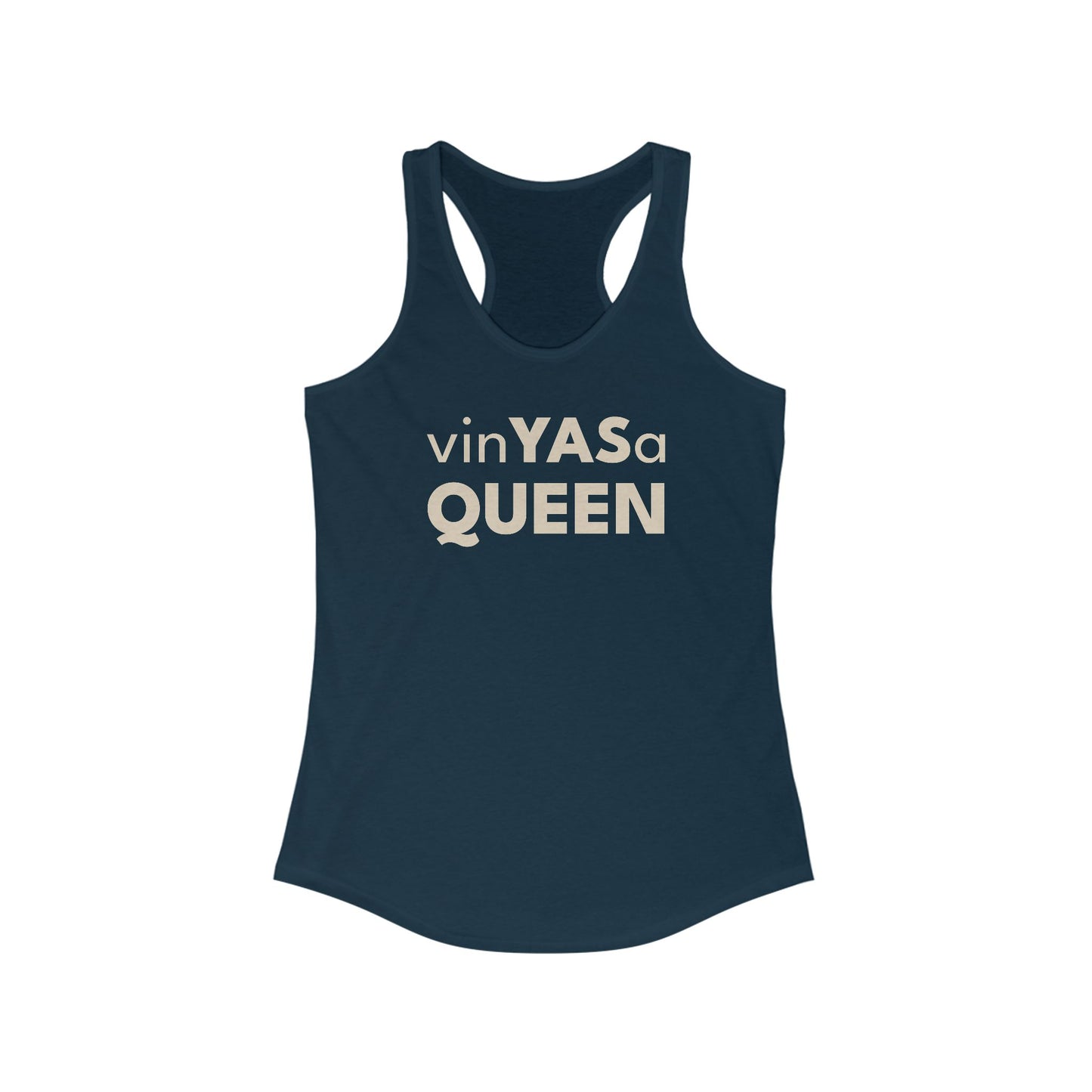 VinYASa Queen Racerback Tank Top | Feminine Workout Tee, Gift for Fitness Lovers, Birthday Shirt, Casual Summer Attire, Motivational Apparel