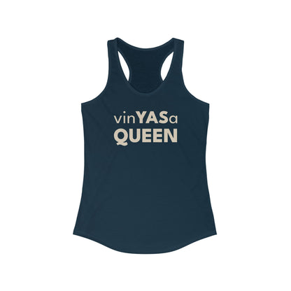 VinYASa Queen Racerback Tank Top | Feminine Workout Tee, Gift for Fitness Lovers, Birthday Shirt, Casual Summer Attire, Motivational Apparel
