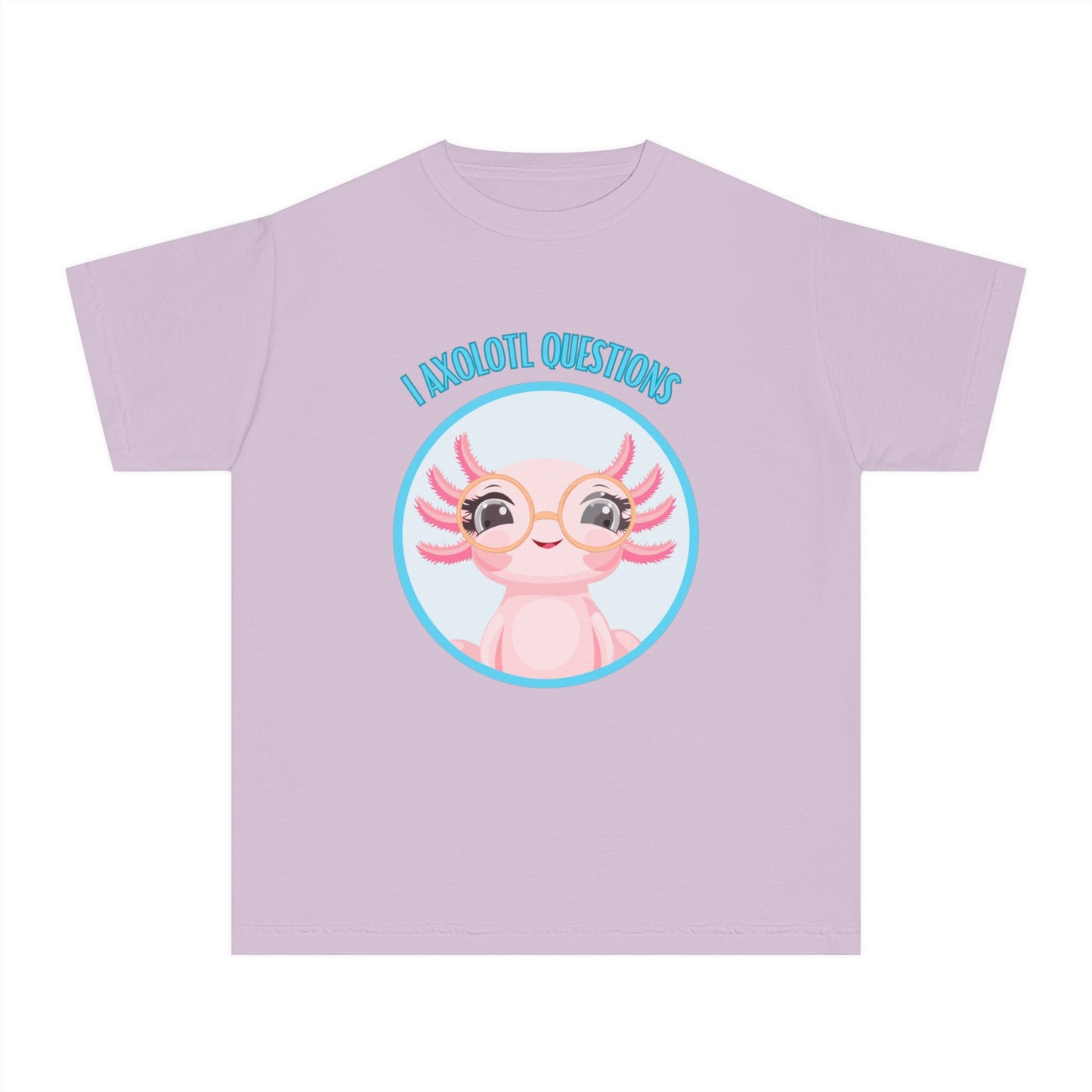 Adorable Axolotl Questions Youth Tee, Cute Kid's Shirt, Funny Graphic Tee, Axolotl Lover Gift, Eco-Friendly Youth Shirt