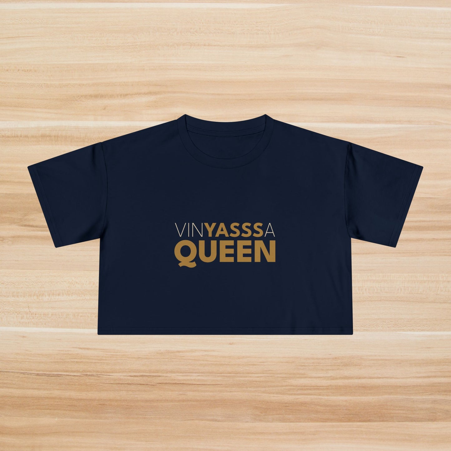 Vinyassa Queen Women's Crop Tee, Stylish Crop Top, Fashionable Tee for Yoga, Casual Wear, Workout Clothing, Gift for Her
