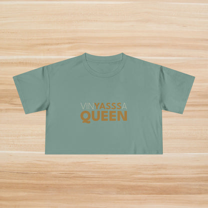 Vinyassa Queen Women's Crop Tee, Stylish Crop Top, Fashionable Tee for Yoga, Casual Wear, Workout Clothing, Gift for Her