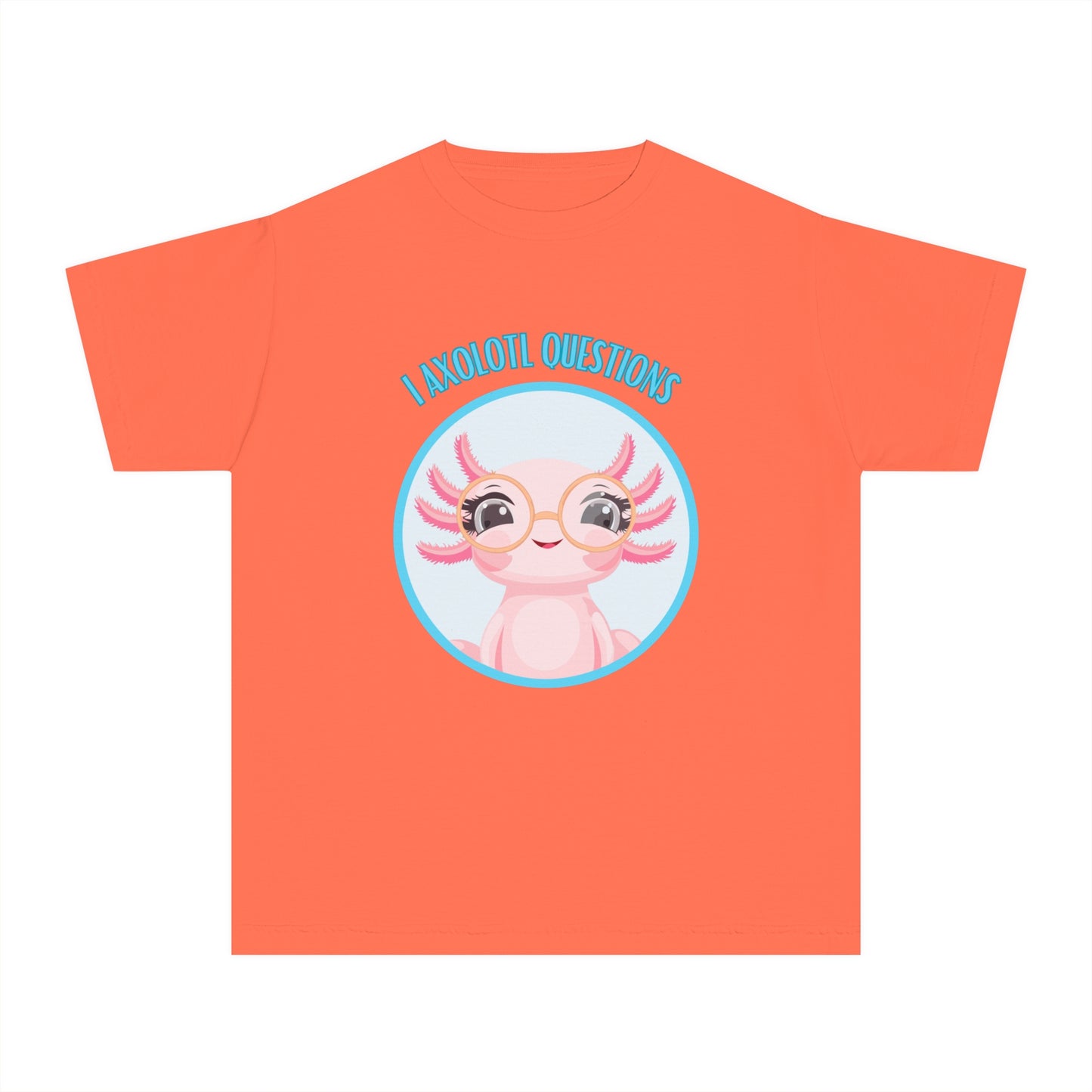 Adorable Axolotl Questions Youth Tee, Cute Kid's Shirt, Funny Graphic Tee, Axolotl Lover Gift, Eco-Friendly Youth Shirt