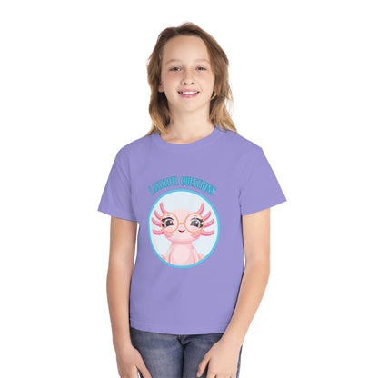 Adorable Axolotl Questions Youth Tee, Cute Kid's Shirt, Funny Graphic Tee, Axolotl Lover Gift, Eco-Friendly Youth Shirt